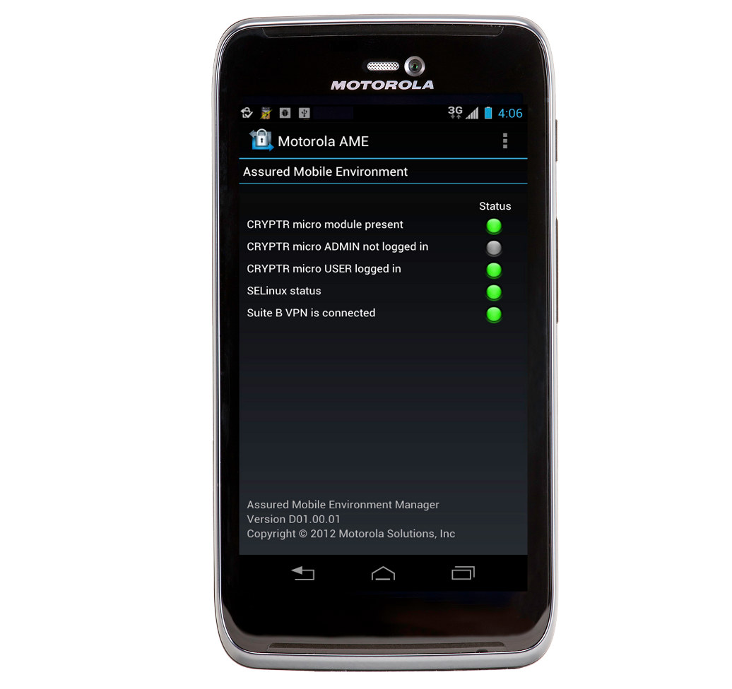 Motorola AME 200 bezpieczny smartfon