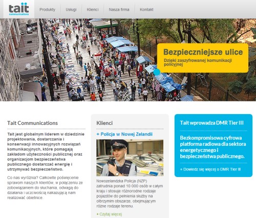 Polskojęzyczna strona Tait Communications