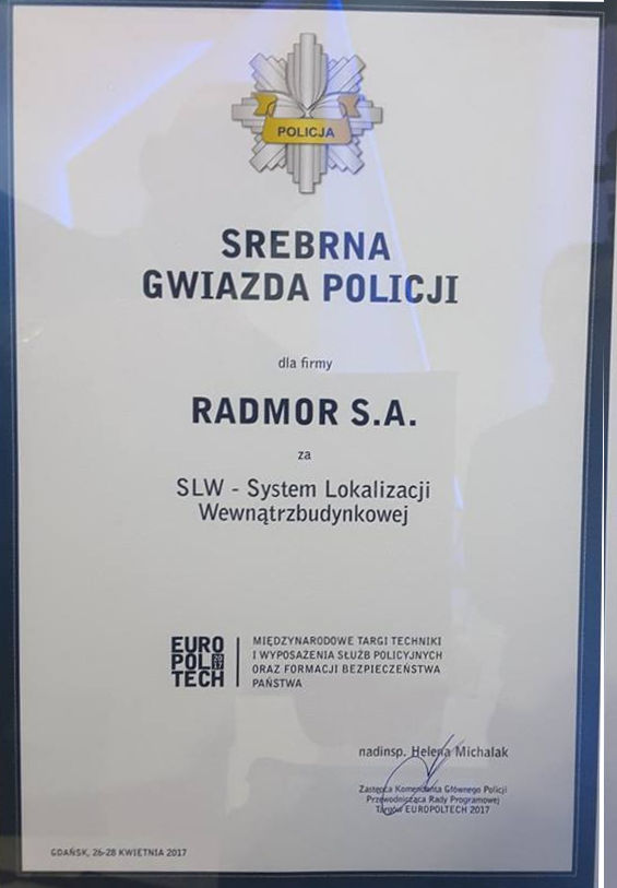radmor-srebrna-gwiazda-policji-europoltech-2017-gdansk-dyplom